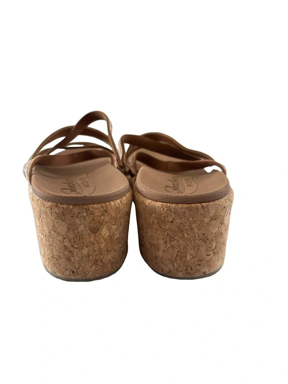 Skechers Arch Fit Beverley Wedge Sandal Cork Brown Beach Resort Womens Size 7